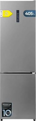 Cecotec Bolero CoolMarket Combi Réfrigérateur combiné, 405 L, classe énergétique D, No Frost, silencieux, acier inoxydable, frigo avec congélateur