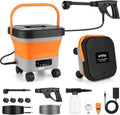 Nettoyeur haute pression, 3,4 L, portable, grand réservoir, pulvérisateur portable avec roues pour nettoyage, 7 niveaux de pression réglables