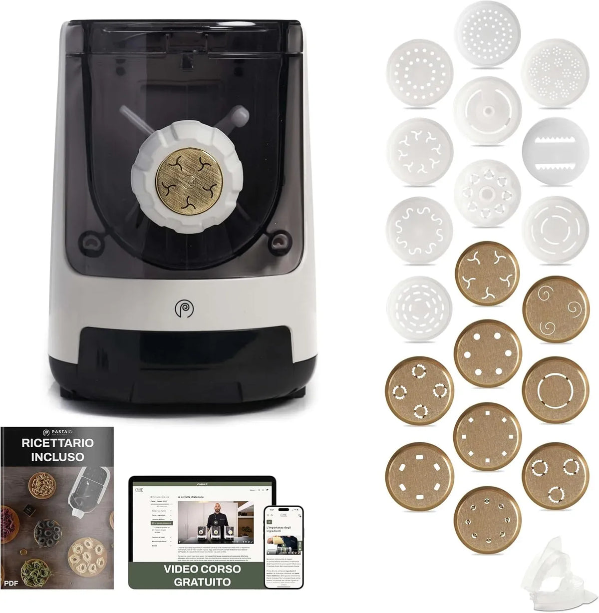 Machine à pâtes, classe énergétique E, machine à nouilles, PASTAIO MASTER, jusqu'à 30 types de pâtes différentes, jusqu'à 800g de pâtes