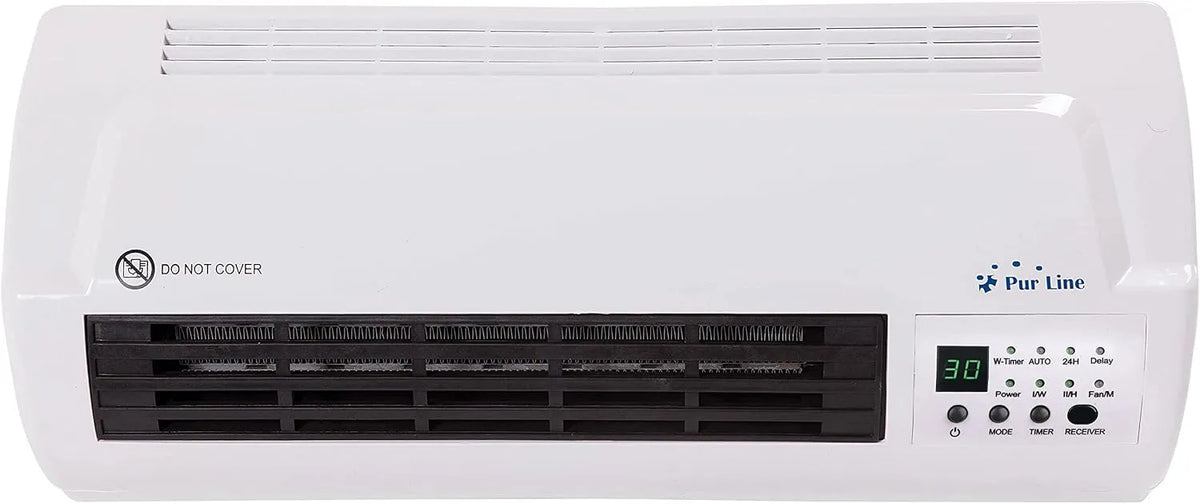 Radiateur électrique, 2000 W, installation murale, thermostat, blanc, PURLIINE, télécommande