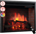Cheminée décorative avec foyer électrique, effet de flamme, KAMINIO® Luca Pro 30 Cheminée électrique encastrable chauffante, LED feu en 12 couleurs