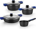 Batterie, batterie de casseroles et poêles, fonte, 7 pièces, aluminium, cuisine 7 pièces en fonte d'aluminium, BRA