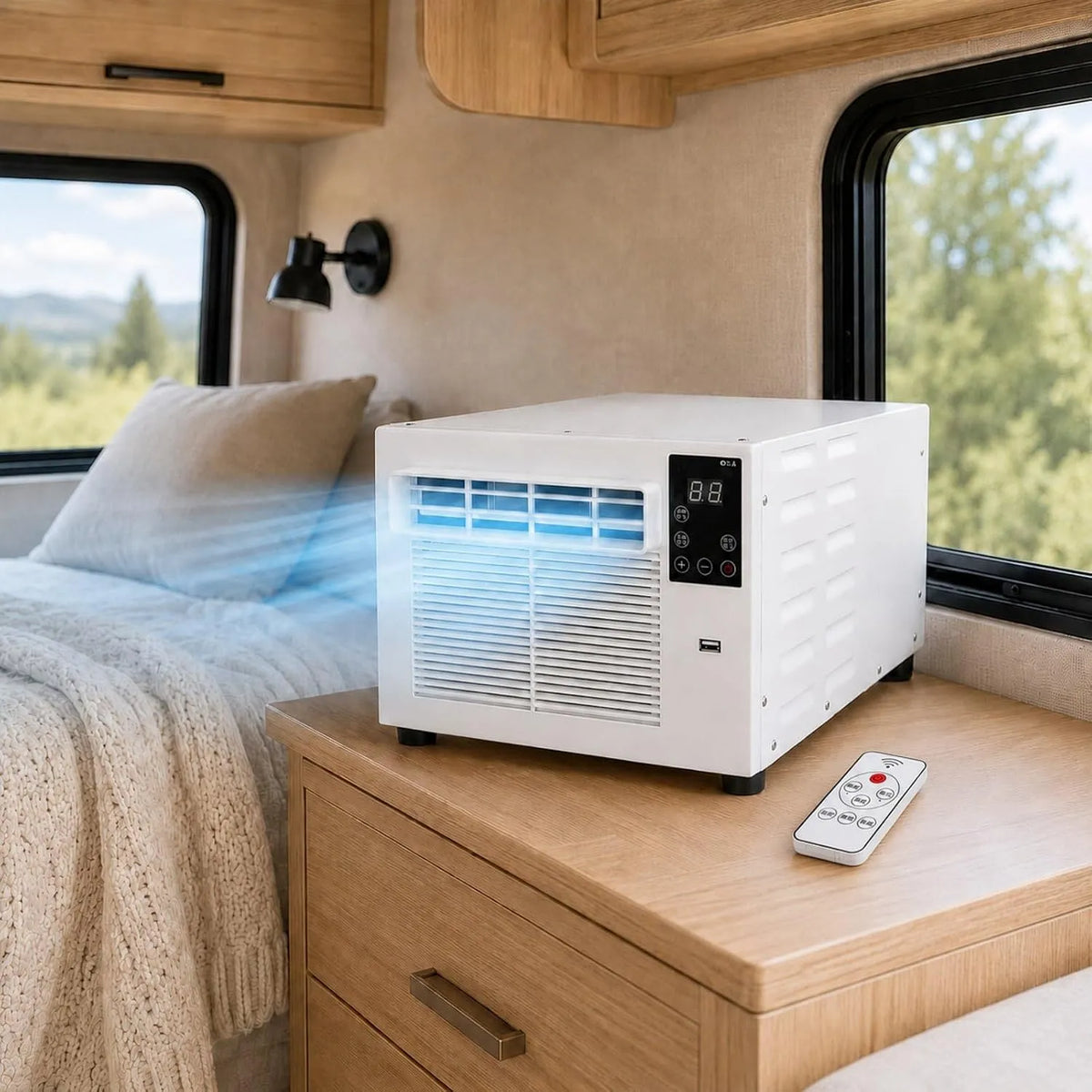 Climatiseur, 750 W, 16 à 32 °C, 35 dB, portable, minuteur, Température Réglable 16-32°C, 3 Modes, Minuterie 1-12H, 24-35dB, Studio 4m2, pour Chambre