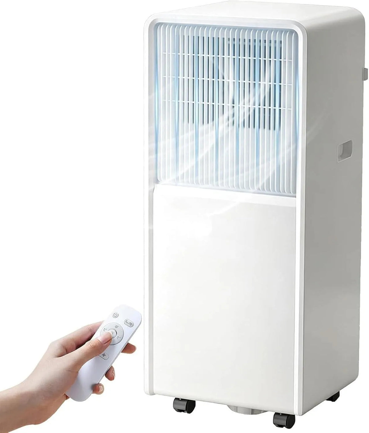 Climatiseur 24H, minuteur, Pompe à Chaleur Réversible pour Pièces jusqu'à 35m2, Climatiseur Mobile 14000 BTU Froid et Chaud, avec Ventilateur