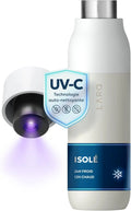 24h 12h Design Primé, Acier Inoxydable, pour PureVis Gourde Thermique Autonettoyante avec Purificateur d'Eau UV-C, 100% Étanche, Garde le Froid 24h et