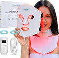 Appareil, rouge, pour les Rides., LED, Nourished Bodynskin Masque Visage et Cou de Luminothérapie LED