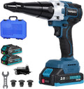 2.4-5.0mm Yofidra Riveteuse Électrique sans Fil, Moyeu max, 2x2, 0Ah Batteries, 27mm, Pince a Rivet Électrique avec sans Balais, pour Rivets Aveugles