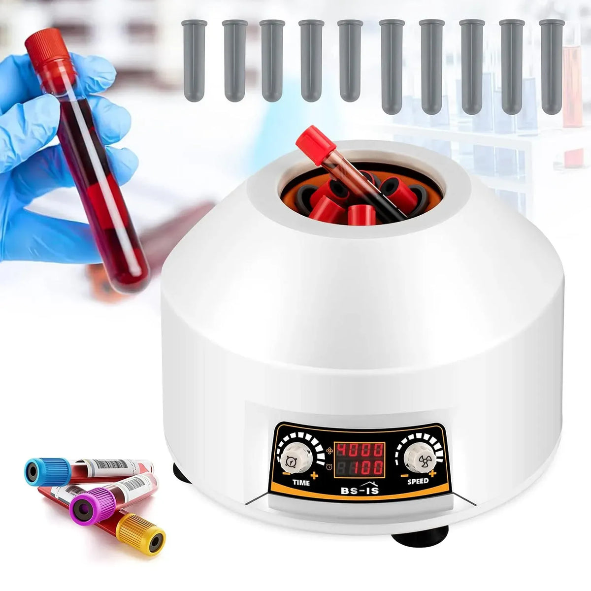Extracteur de jus 15mlx6 1953xg, minuteur, Bonvoisin Centrifugeuse de Laboratoire avec Affichage LED, Durée de 100 minutes, 4000 rpm