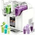 Machine à Granita, machine à granité, 2 L, 7 programmes, -10 à 0 °C, professionnel, 2 zones de température, blanc, bois