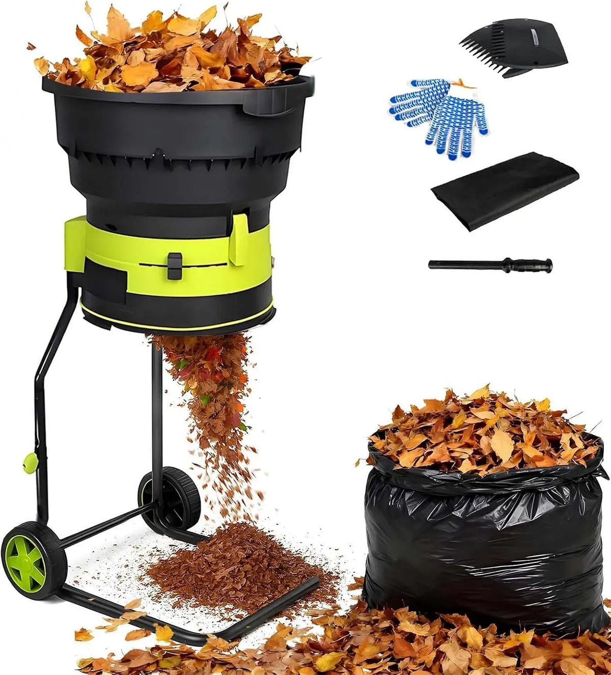 8000RPM Broyeur Électrique Compost, Broyeur De Feuilles Mortes, pour Grinder Électrique Jardin, 17:1 Pulvérisation