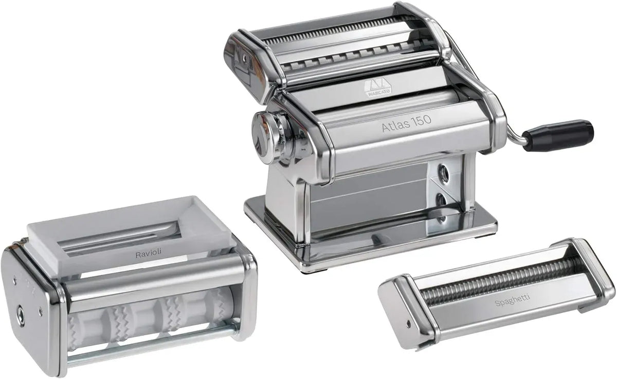Machine à pâtes, machine à nouilles, appareil pour pâtes fraîches, Machine à Pâtes Manuelle avec Accessoires Ravioli et Spaghetti inclus