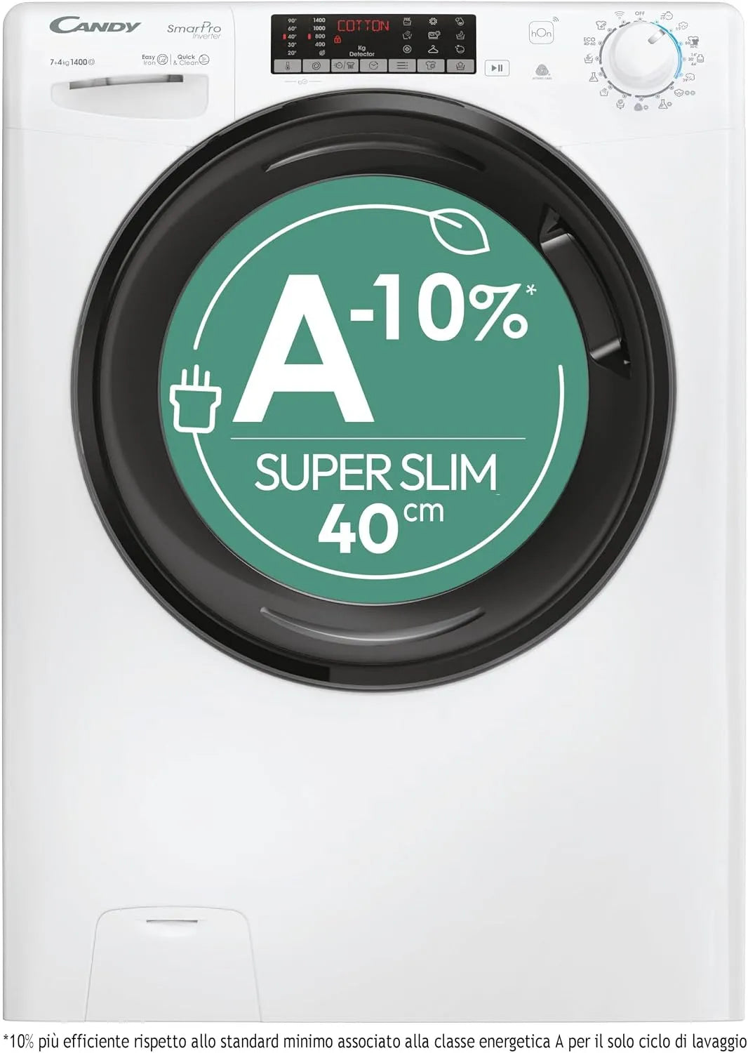Candy 4746TWMB5-S Lave-linge séchant, 7+4 kg, classe énergétique A, lave-linge/sèche-linge, vapeur, application, Inverter, étroit, blanc, 89 60 45