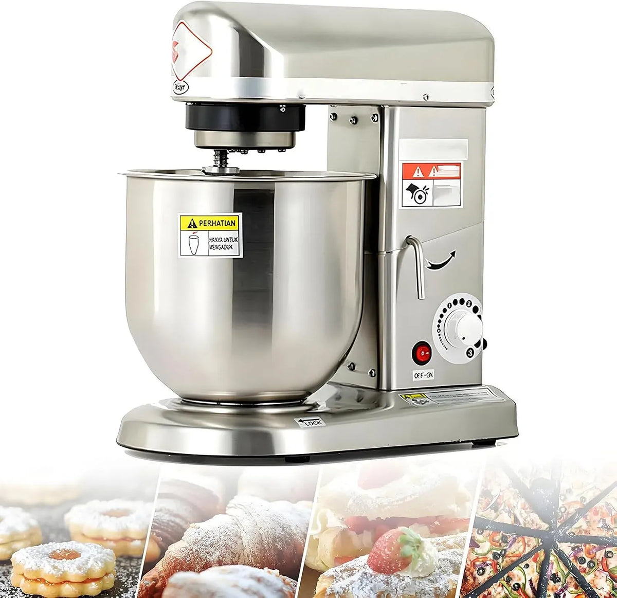 Robot de cuisine L/7 L/10, 10 L, 500 W, 3 vitesses, professionnel, acier inoxydable
