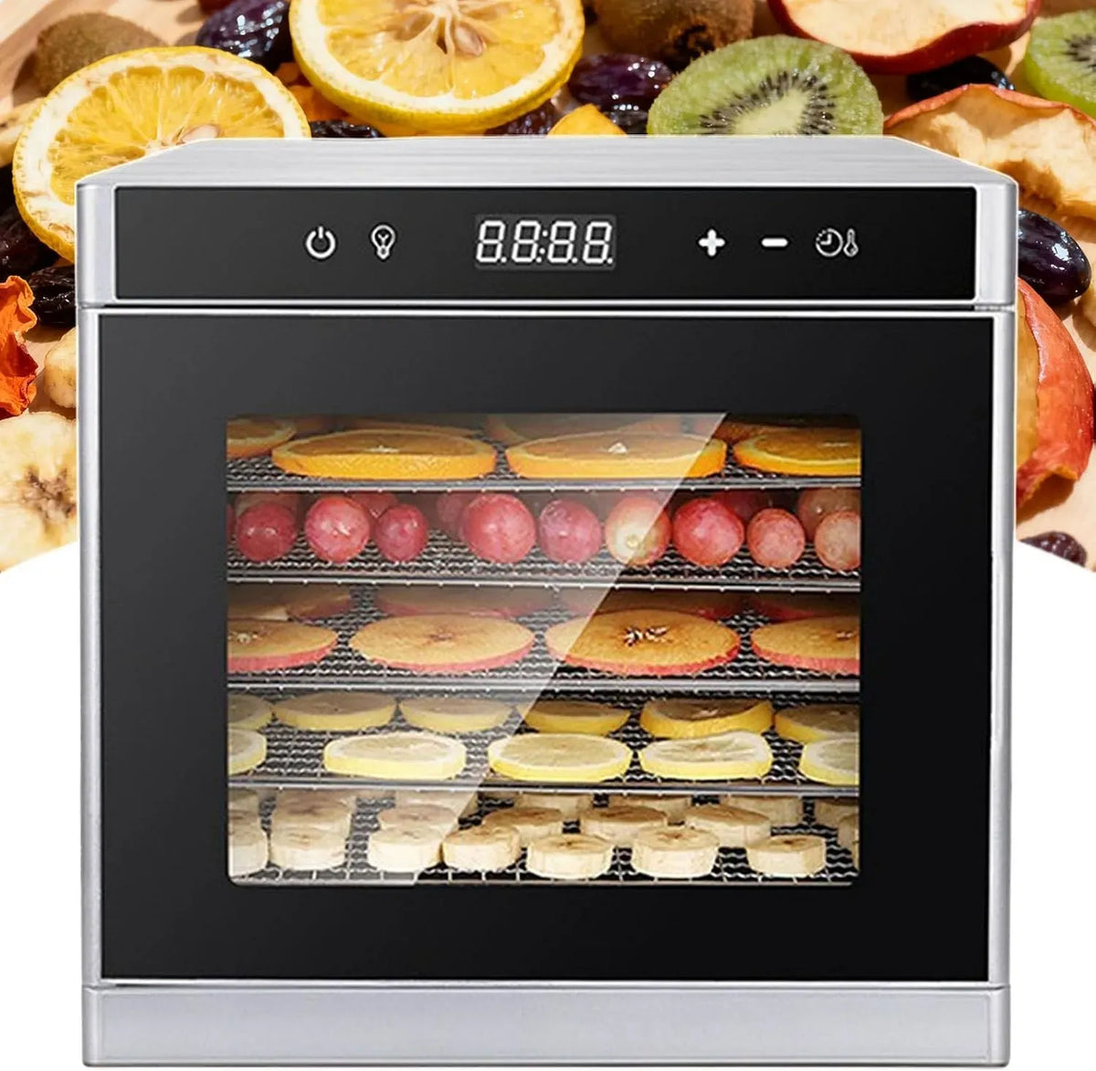 Déshydrateur Alimentaire Pour Fruits Et Viandes, pour Déshydrateur Alimentaire Professionnel, 6 Plateaux En Acier Inoxydable, Température Réglable De