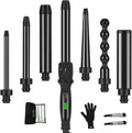 Professionnel Appareils Et Outils De Coiffure, Parwin Pro Beauty Boucleur a Cheveux, Fer a Boucler 7 En 1, Fer a Friser en Céramique avec 7 Baguettes