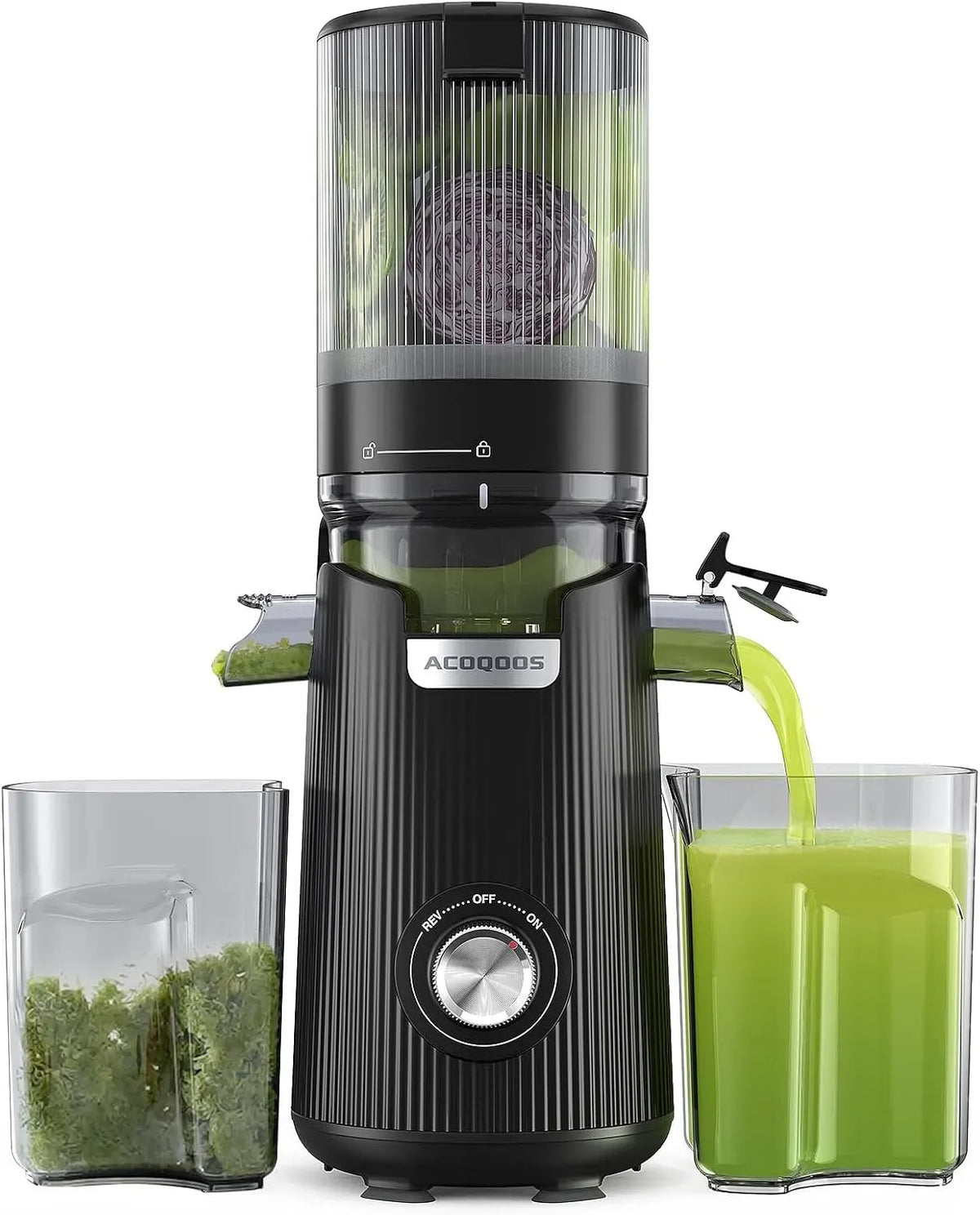 Extracteur de jus, 1.8 L, 300 W, ACOQOOS, noir