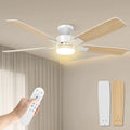 Ventilateur, 132cm, Airwit, décoration de salon, silencieux, blanc, LED dimmable, moteur DC réversible, 6 vitesses