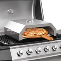 Four électrique à pizza, 49 x 35 x 15,5 cm, extérieur, acier inoxydable, Acier Inoxydable et Base émaillée