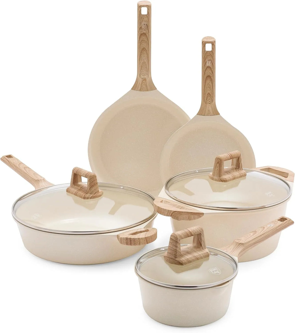 Ustensile de cuisson, blanc, GreenChef Arte Batterie de cuisine 8 pièces, sans PFAS