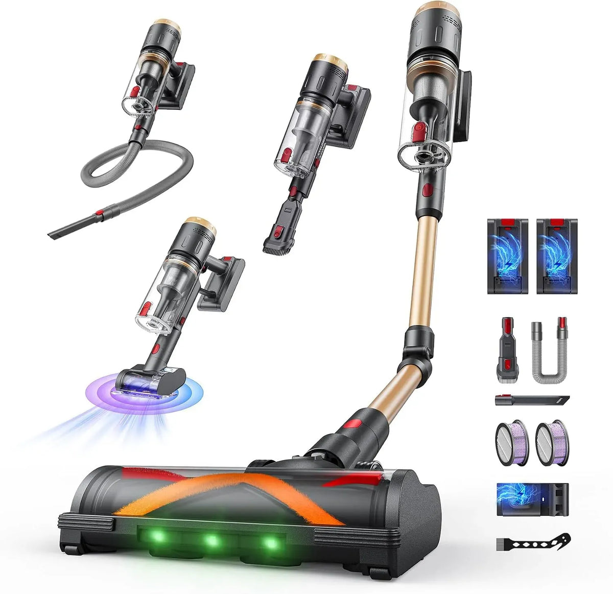 Aspirateur 600W/58000Pa/150min, 600 W, appareil électrique d'aspiration, Aspirateur Balai sans Fil