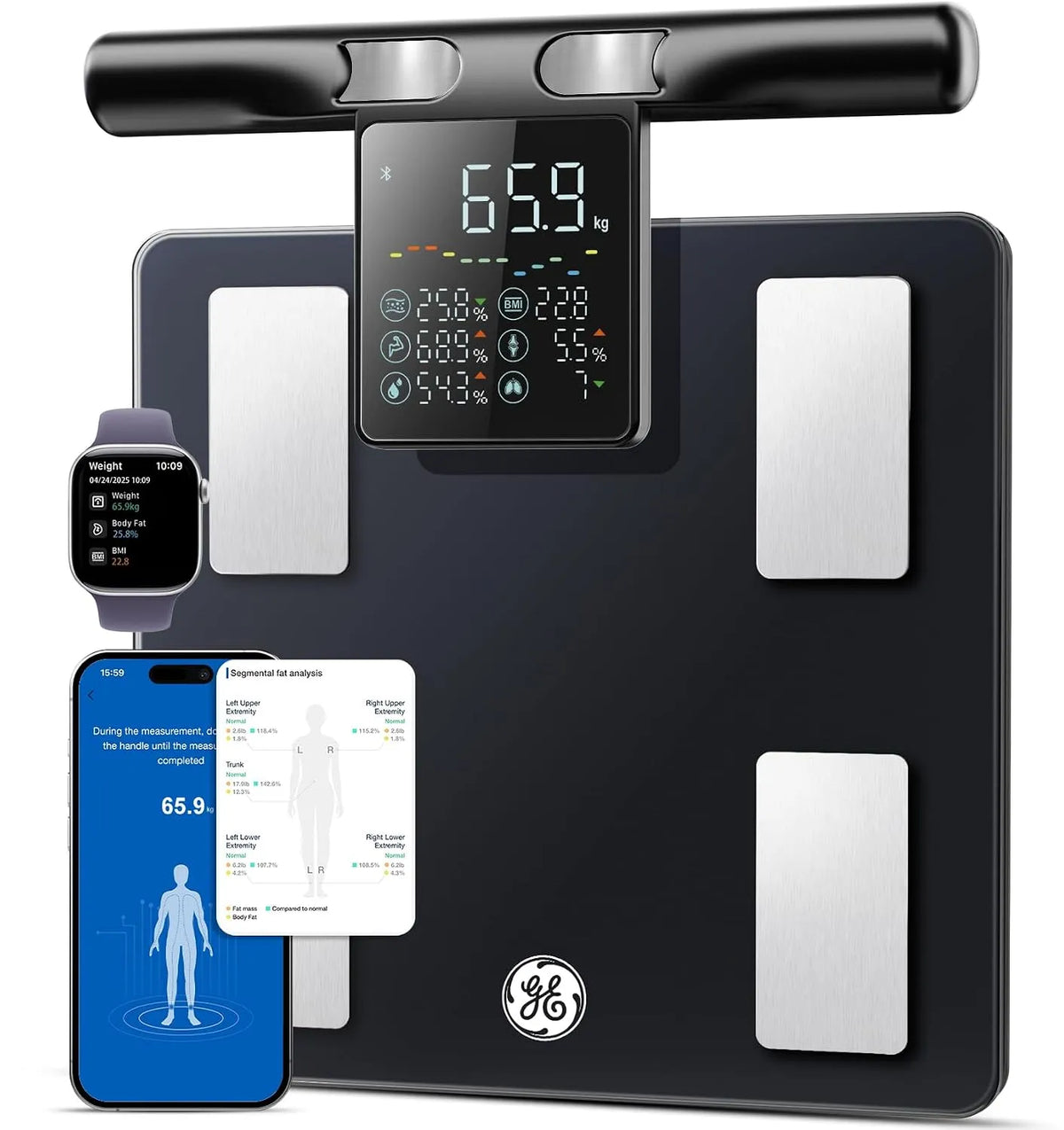 Balance, pèse-personne intelligent, 180 kg, GE Balance Connectée Impedancemetre Smart