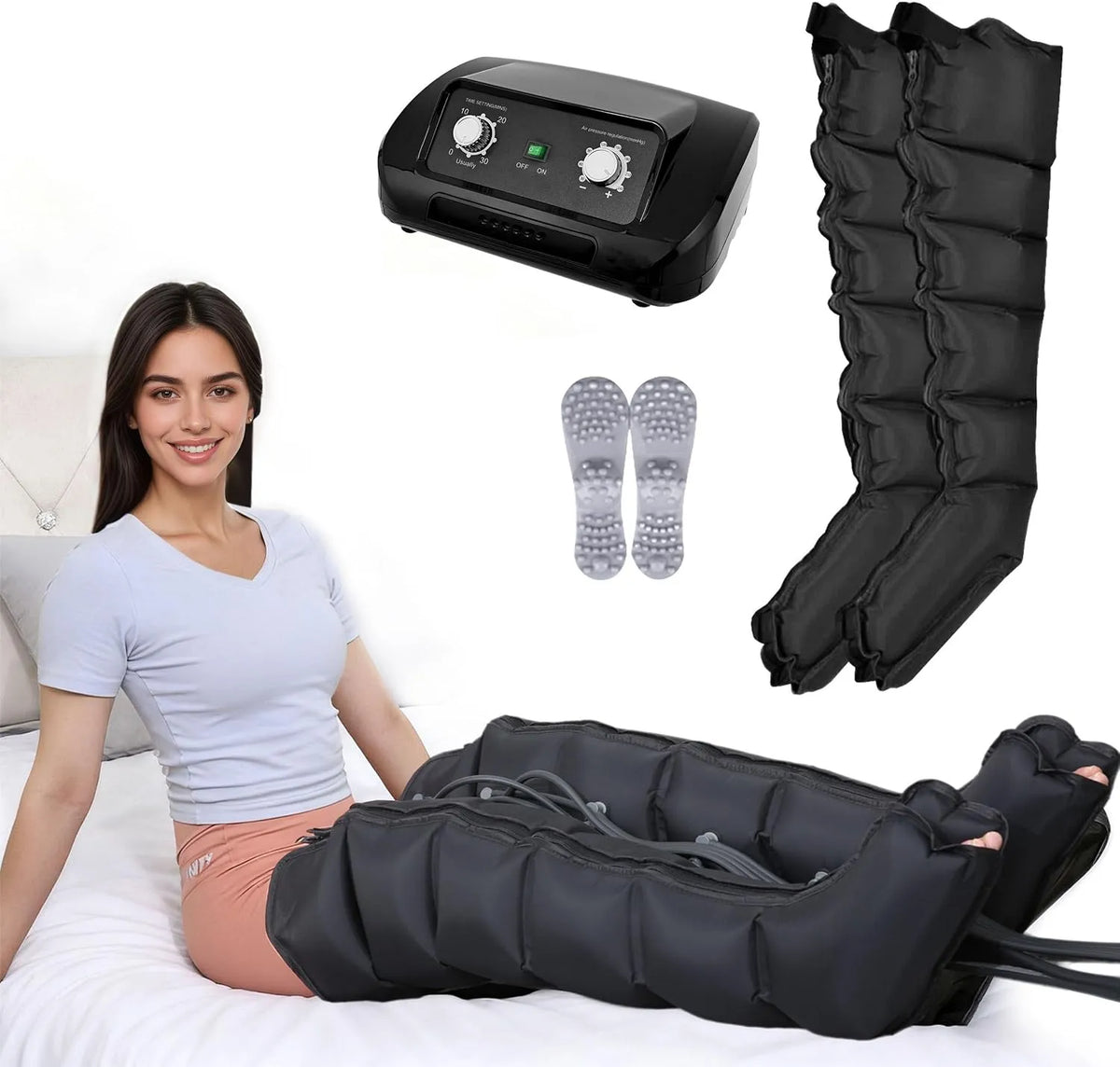 appareil de pressothérapie pour les jambes, Masseur, professionnel, noir, pour jambes