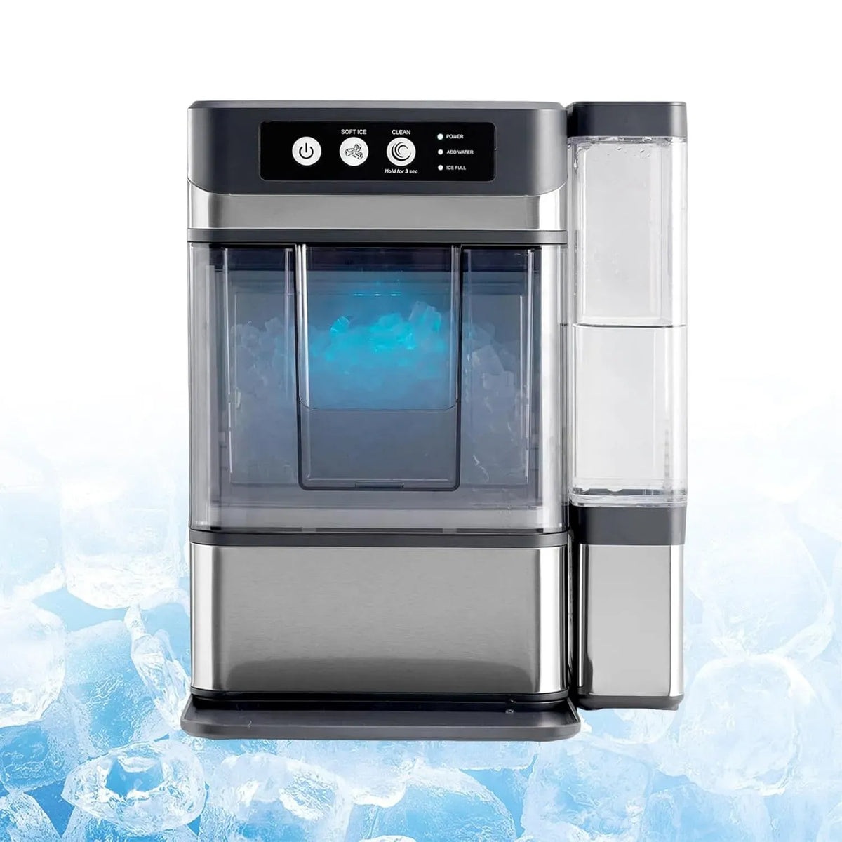 Machine à glaçons, portable, grand réservoir, Portable Machine Glace Pilée Nugget 17kg, Bar