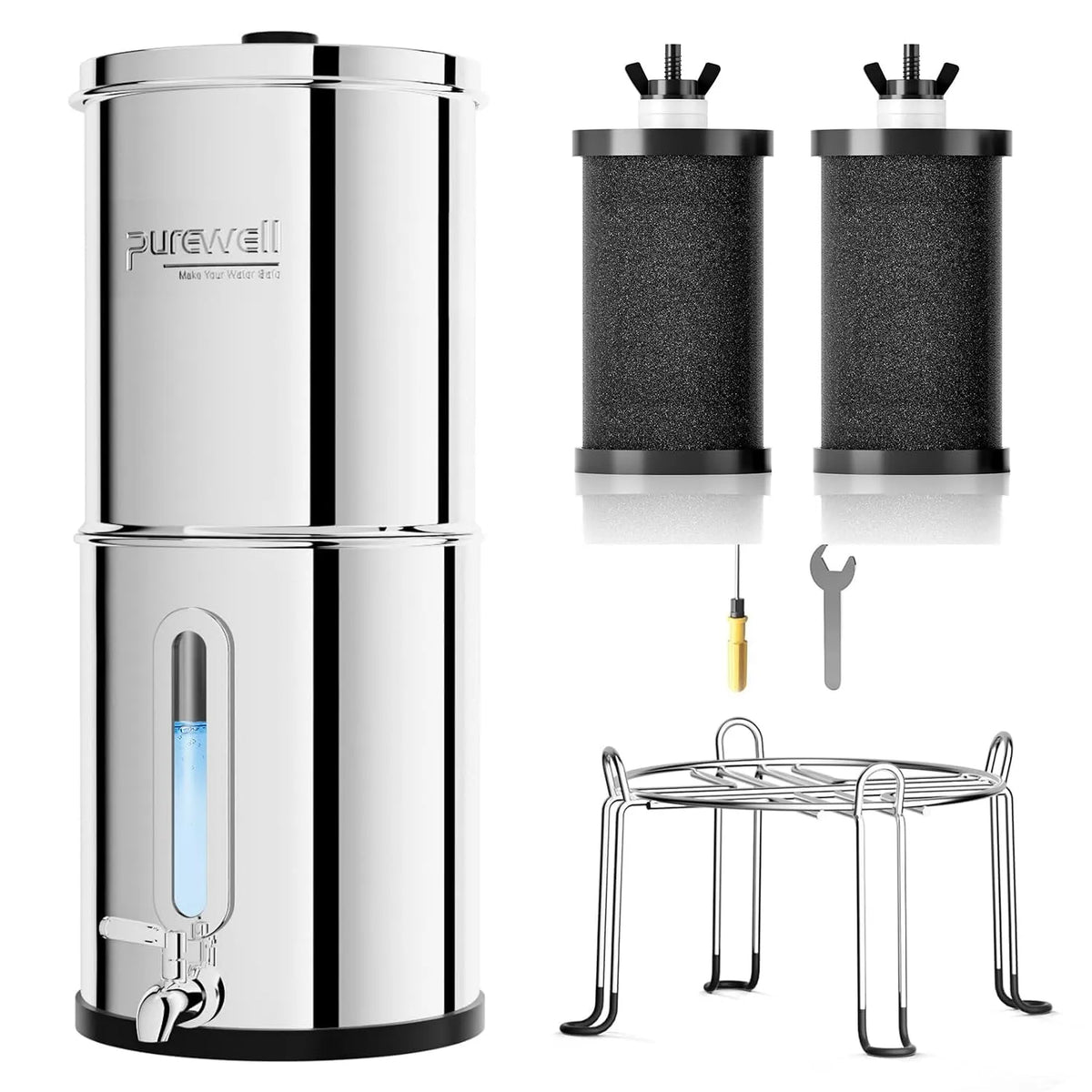 Robinet de cuisine, 8,5 L, Purewell Filtre à Eau par Gravité 8,5L