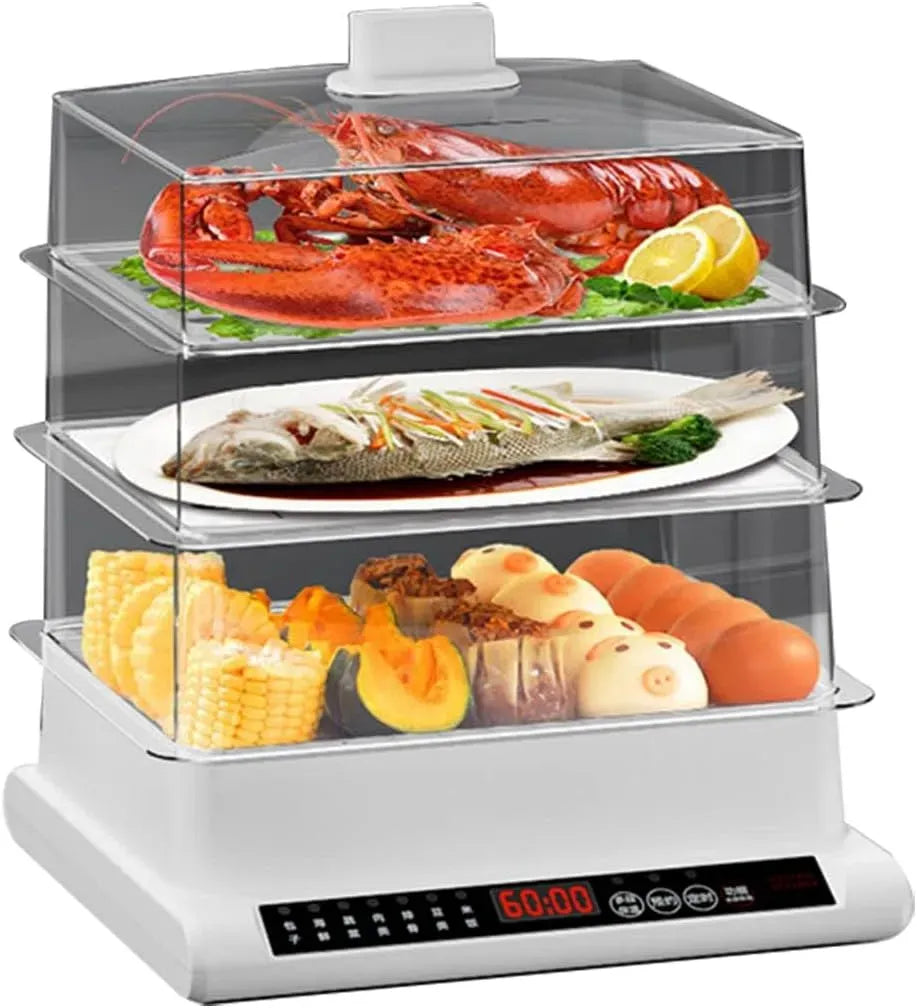 Cuiseur, cuiseur multifonction électrique, multicuiseur électrique, 20 L, 800 W, minuteur, 3 niveaux, vapeur, amovible
