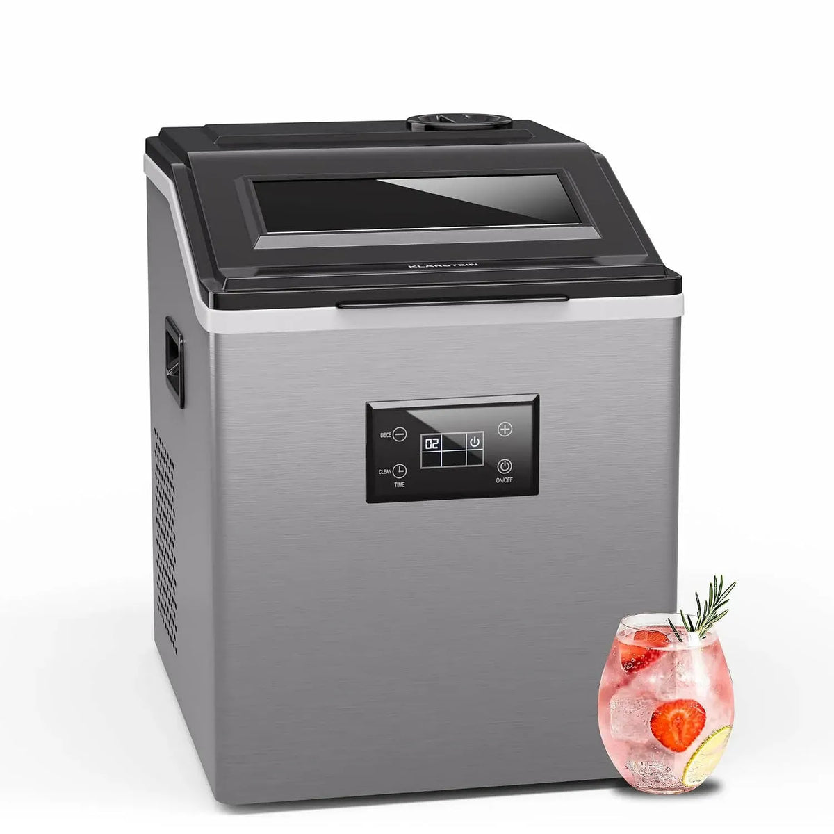Klarstein Machine à glaçons, acier inoxydable, 34 glaçons en 15 min, panneau LED, 40 kg/jour