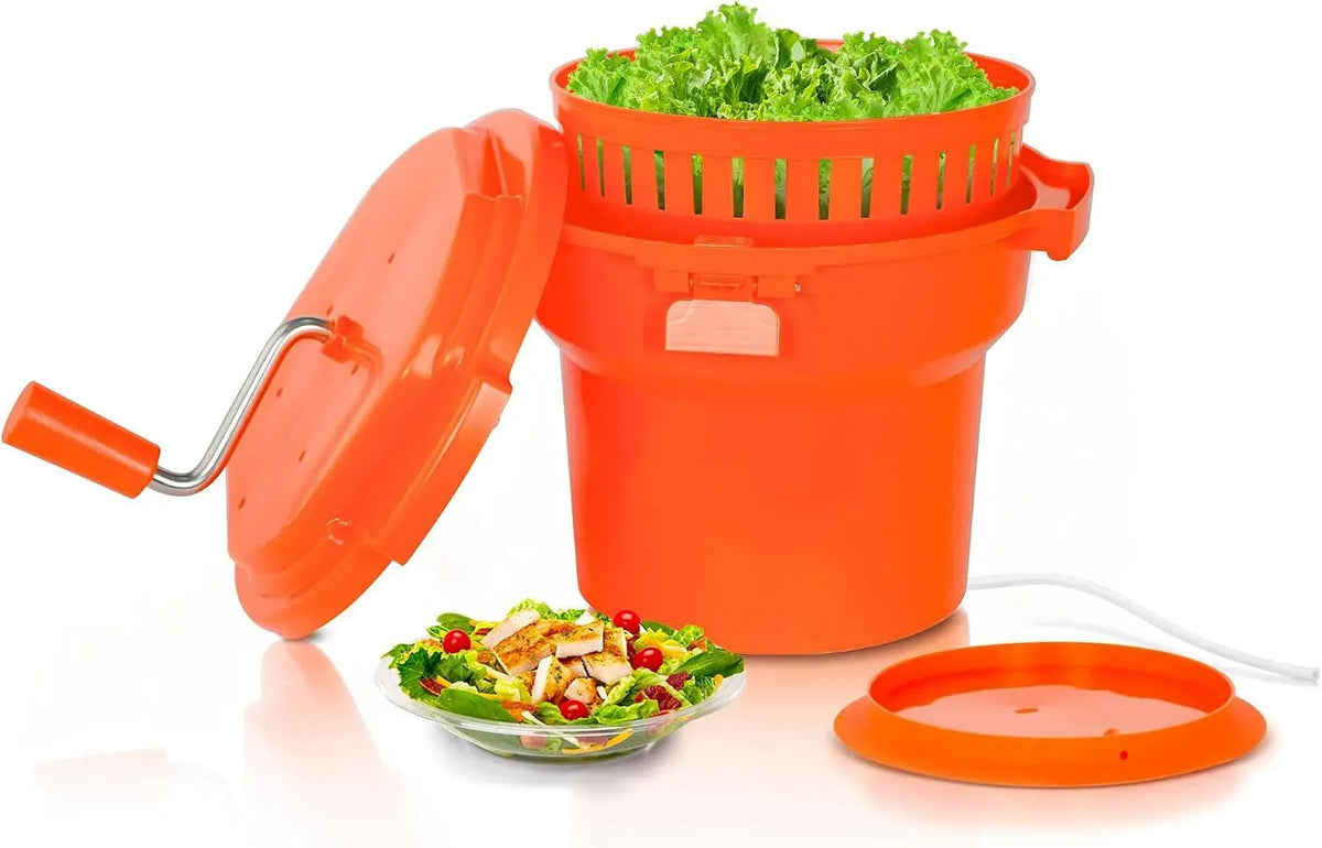 Grande Capacité équipé de Vidange par Tuyau, Hakka Essoreuse à Salade Manuelle 25L, pour Usage Professionnel, Pour 5 Laitues et 2 Choux Rouges