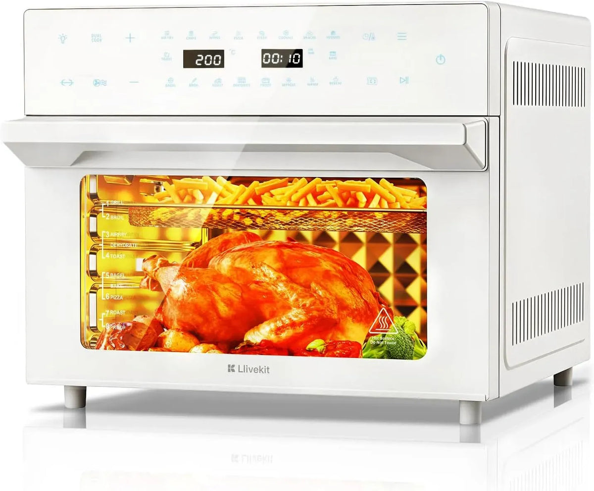 Four électrique, 30 L, 20 programmes, 80 à 230 °C, LLIVEKIT XXL 20, tactile, compact, Friteuse sans Huile avec Écran Tactile LED, 9 Accessoires