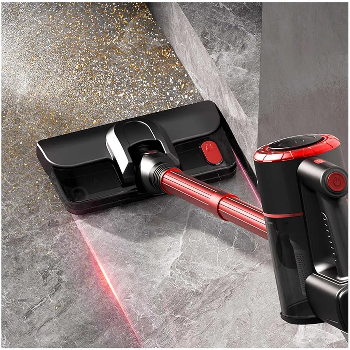Aspirateur, 120 W, portable, vapeur, rouge, appareil électrique d'aspiration, Aspirateur Balai Laveur sans Fil 120W 18Kpa 35 Min