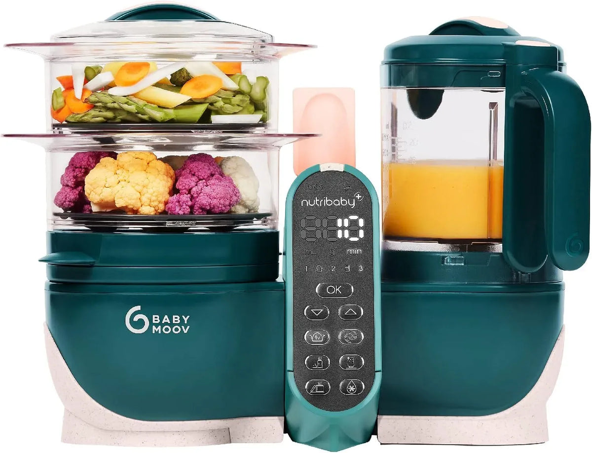Blender, 2,2 L, vapeur, vert, Robot Cuiseur Bébé Multifonctions 6 en 1, Grande Capacité 2,2L