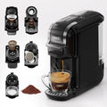 H2B Machine à caf, machine à café électrique, 20 bar, noir, bois, pour expresso, HIBREW