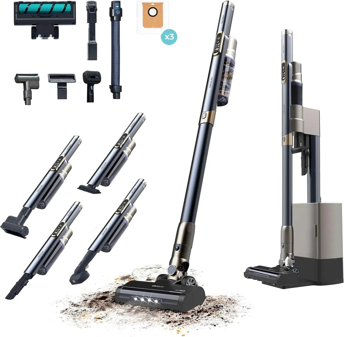 Cecotec Aspirateur, 210 W, Auton 40 Min, Pression 20 kPa, Moteur Brushless 210W, 2 Modes