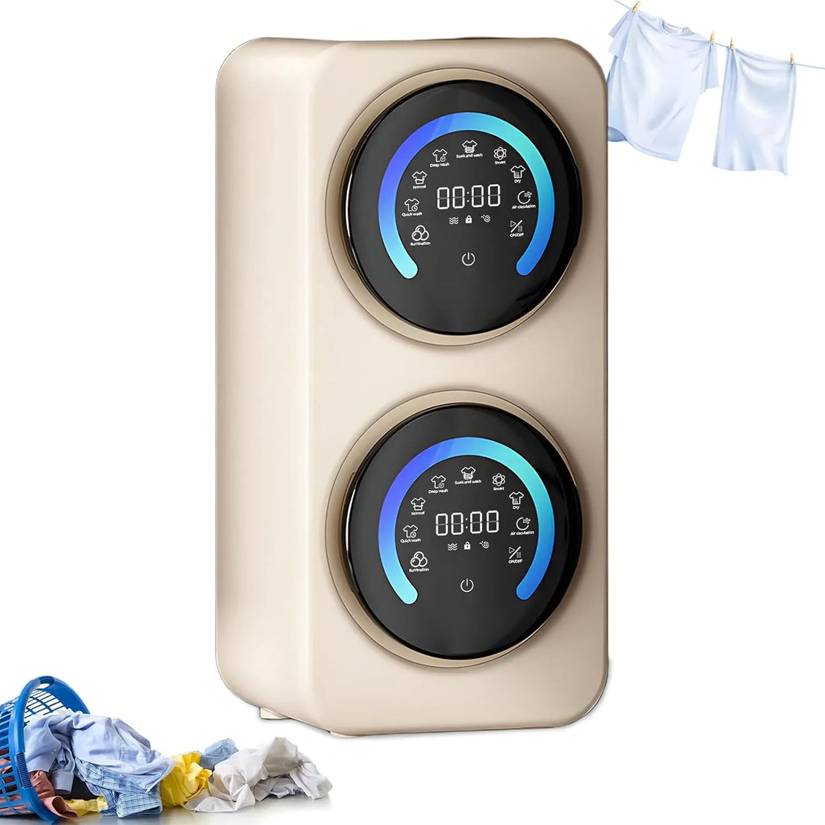 Lave-linge, 3,5 L, BANGBANGJI, acier inoxydable, Tambour en Acier Inoxydable Desktop, Capacité : 3,5 L