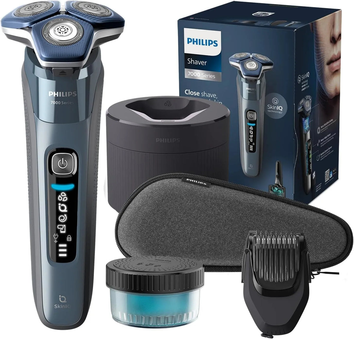 Philips Series 7000 S7882/54 rétractable, Rasoir, dalle IPS, bleu