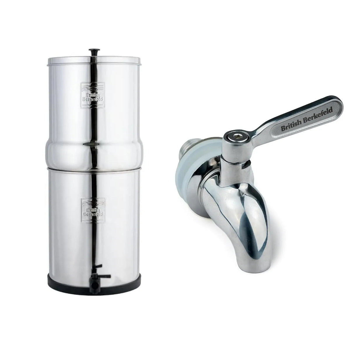 Robinet de cuisine, 8.5 L, tactile, acier inoxydable, Comprend : un système par gravité de 8, Lot British Berkefeld 8