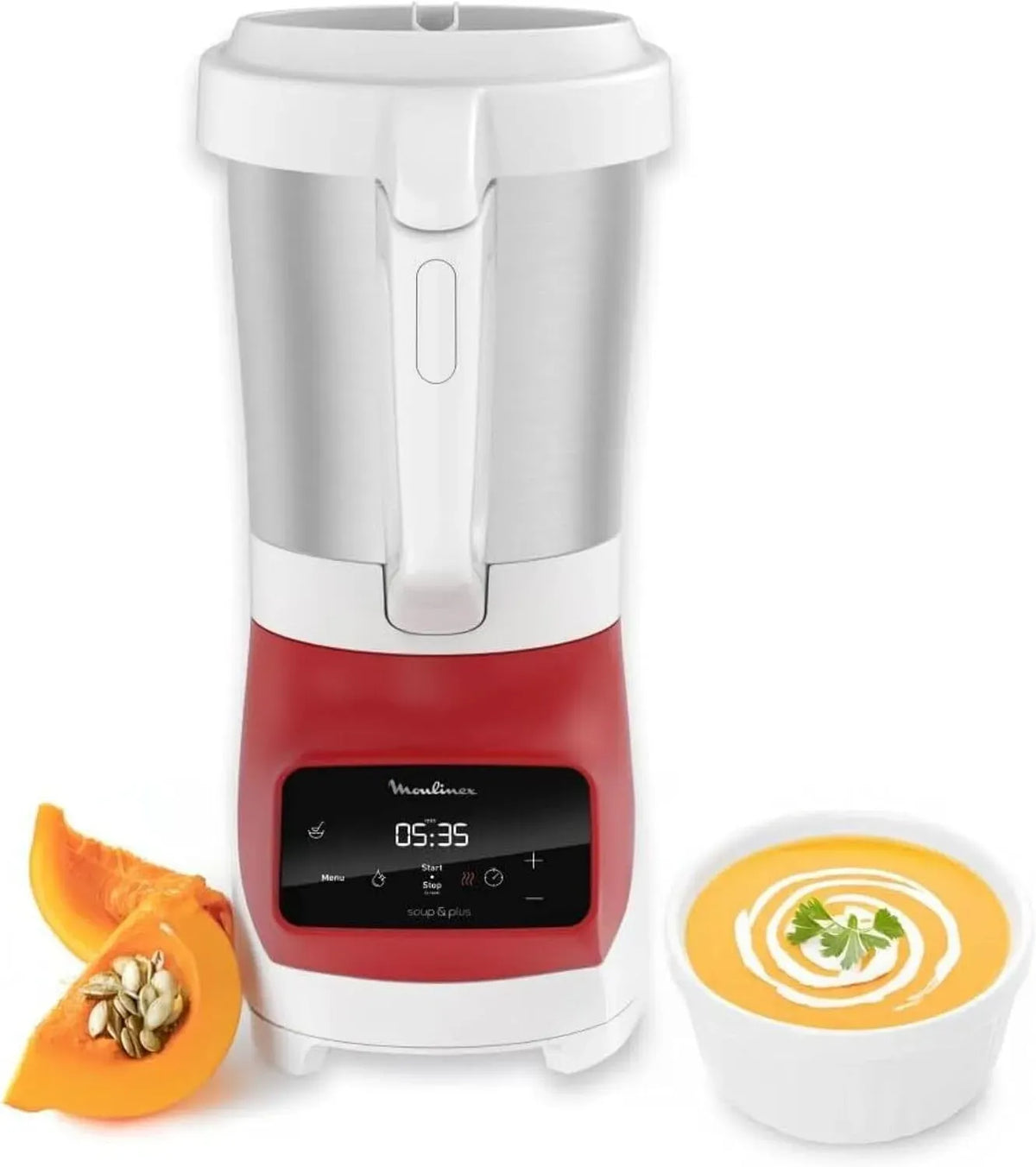 Moulinex Blender, 2 L, maintien au chaud, acier inoxydable, Ce soup maker prépare des soupes pour 8 personnes, Maintien au chaud 40 minutes, Bol 2 L