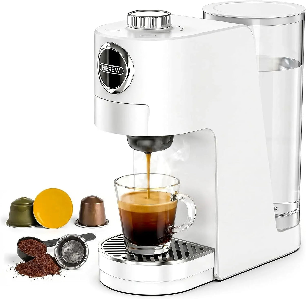 H3C 3-en-1 Machine à Caf, machine à café électrique, 1400 ml, grand réservoir, amovible, 7 Niveaux, pour Maison, HIBREW