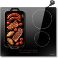 Plaque à induction, 4 foyers, 3500 W, table de cuisson à induction, zone flexible, Boost, verrouillage, minuteur, maintien au chaud, Fonctions Boost