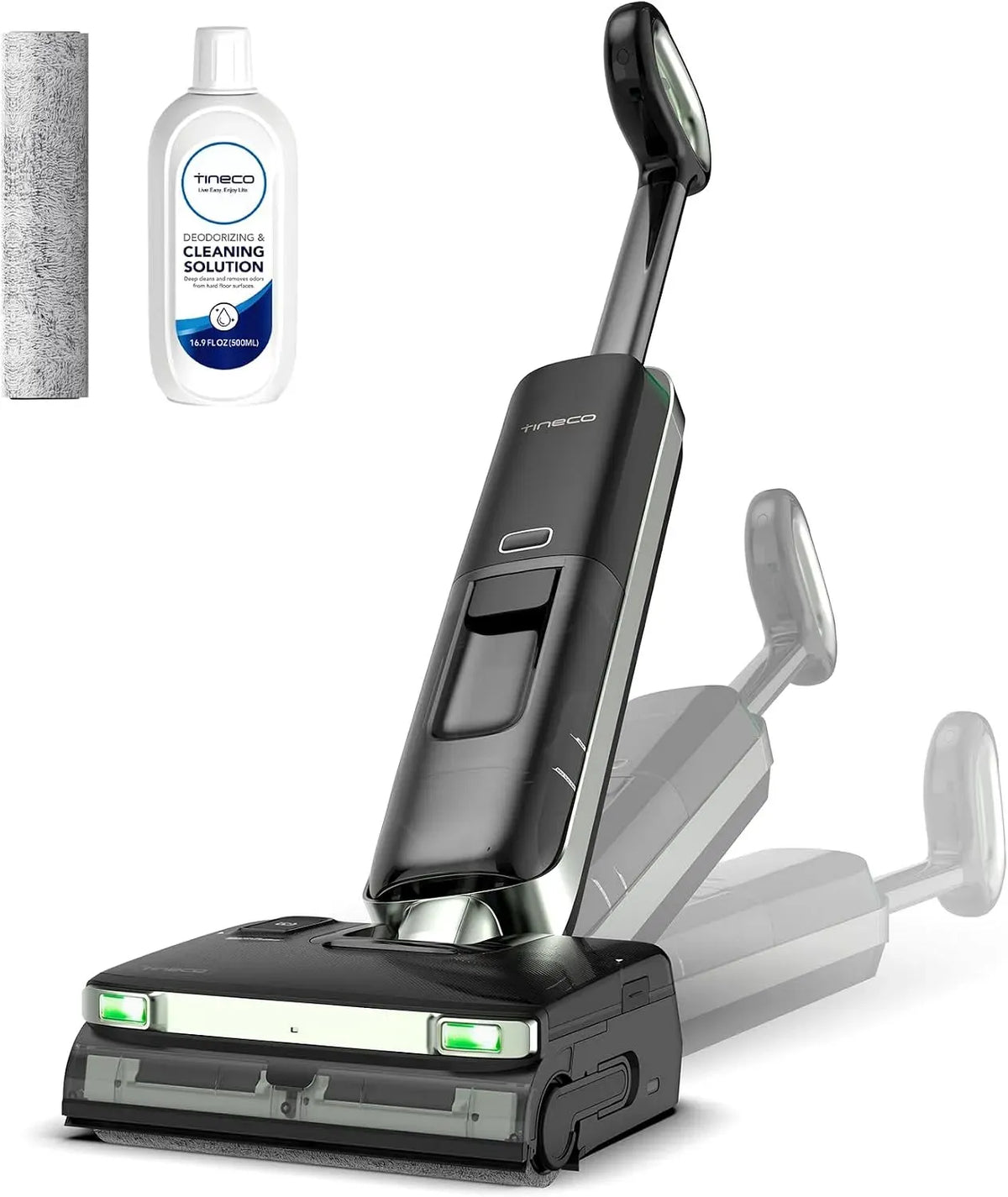 Aspirateur, Aspiration 23 000 Pa, Lampe verte DustReveal à 150°, Système d'autonettoyage FlashDry, Epaisseur ultra-mince de 9,9 cm