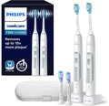 Philips HX9611/19 étui de voyage, Brosses à dents électriques avec technologie sonique, Sonicare ExpertClean 7300, Lot de 2, contrôle de pression