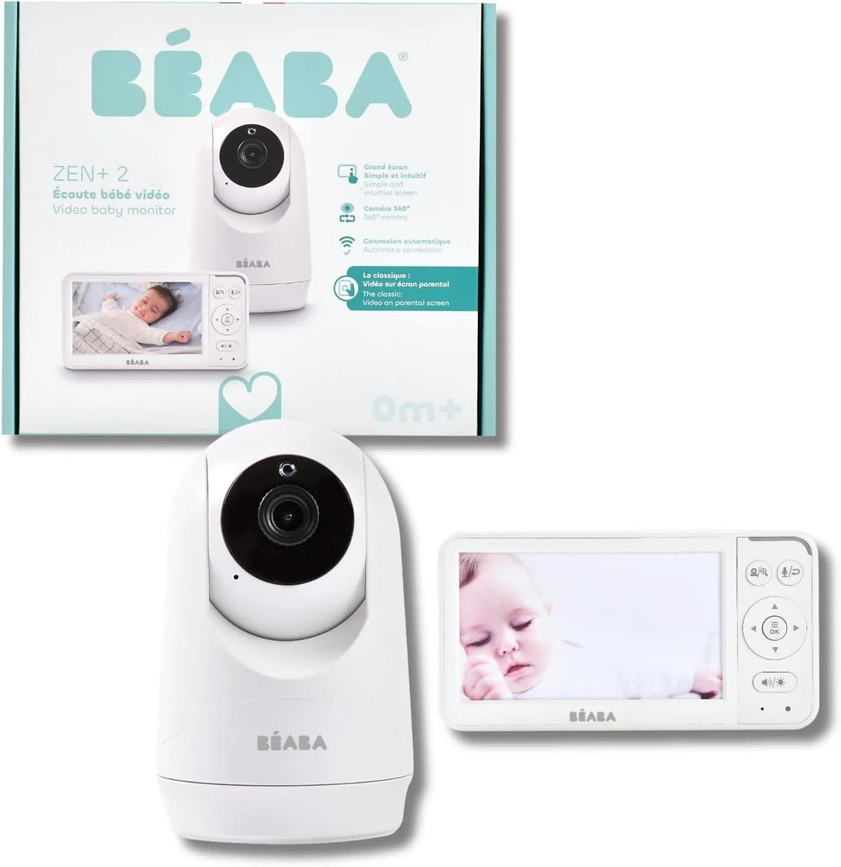 300m 20h Thermomètre, Babyphone, Caméra, moniteur vidéo pour bébé, 300 m, blanc