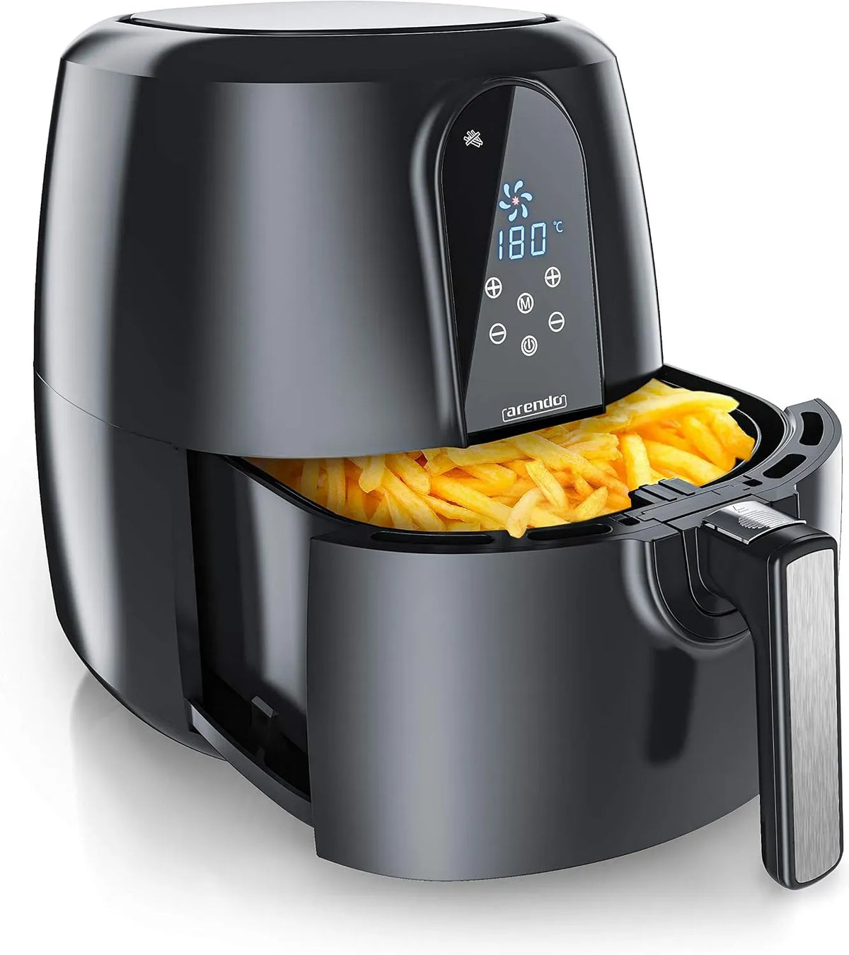 Friteuse à air chaud, 5,2 L, 1800 W, 7 programmes, minuteur, gril, 2 zones de température, Friteuse électrique sans huile XXL, 80° à 200°