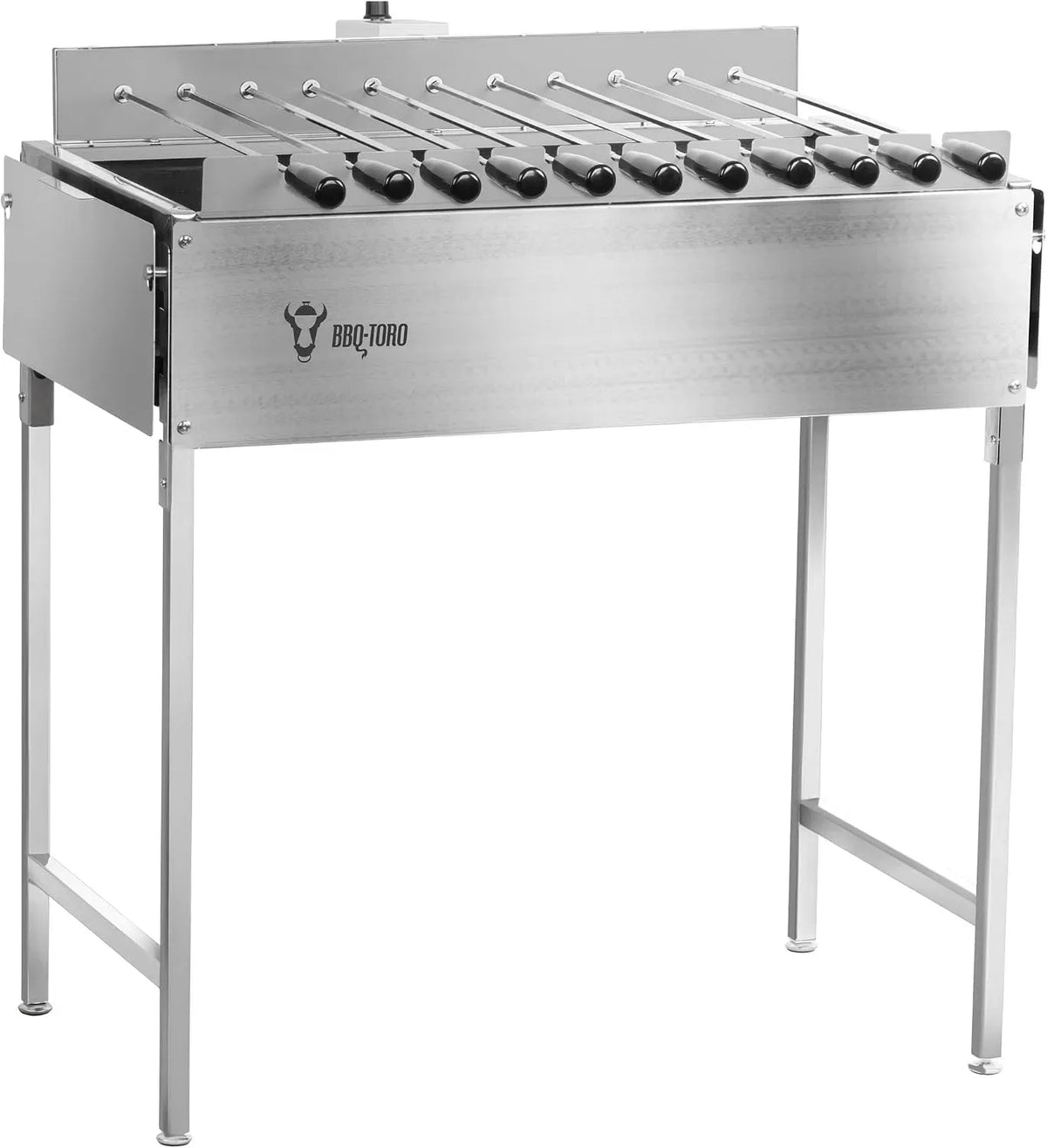 Barbecue, support, moteur, prise, USB, acier inoxydable, bois