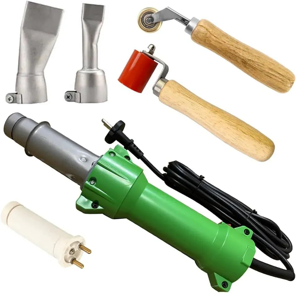 avec des Buses, Lumière LED, 1600W Thermique Pistolet de Soudage Soudeuse de Plastique Fer À Souder Air Chaud Barre, avec Rouleau à couture en