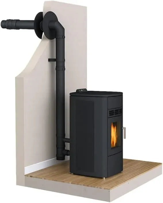 Ustensile de cuisson, noir, ustensile de cuisine, Poêle, Kit conduit Ventouse ou sortie façade pour Poêle à granulés