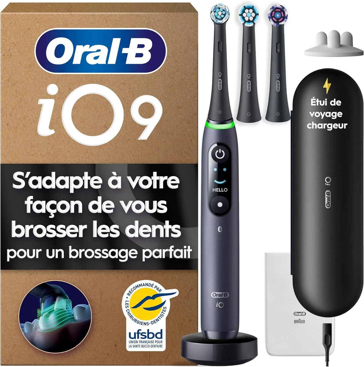 Brosse, brosse à dents rechargeable, Oral-B Brosse à Dents Electrique iO 9